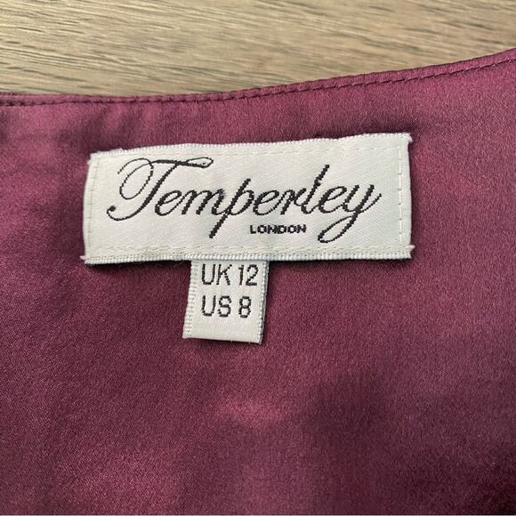 Temperley London Embroidered Silk Sequin Gold Plum Skirt size 8 - Picture 8 of 8